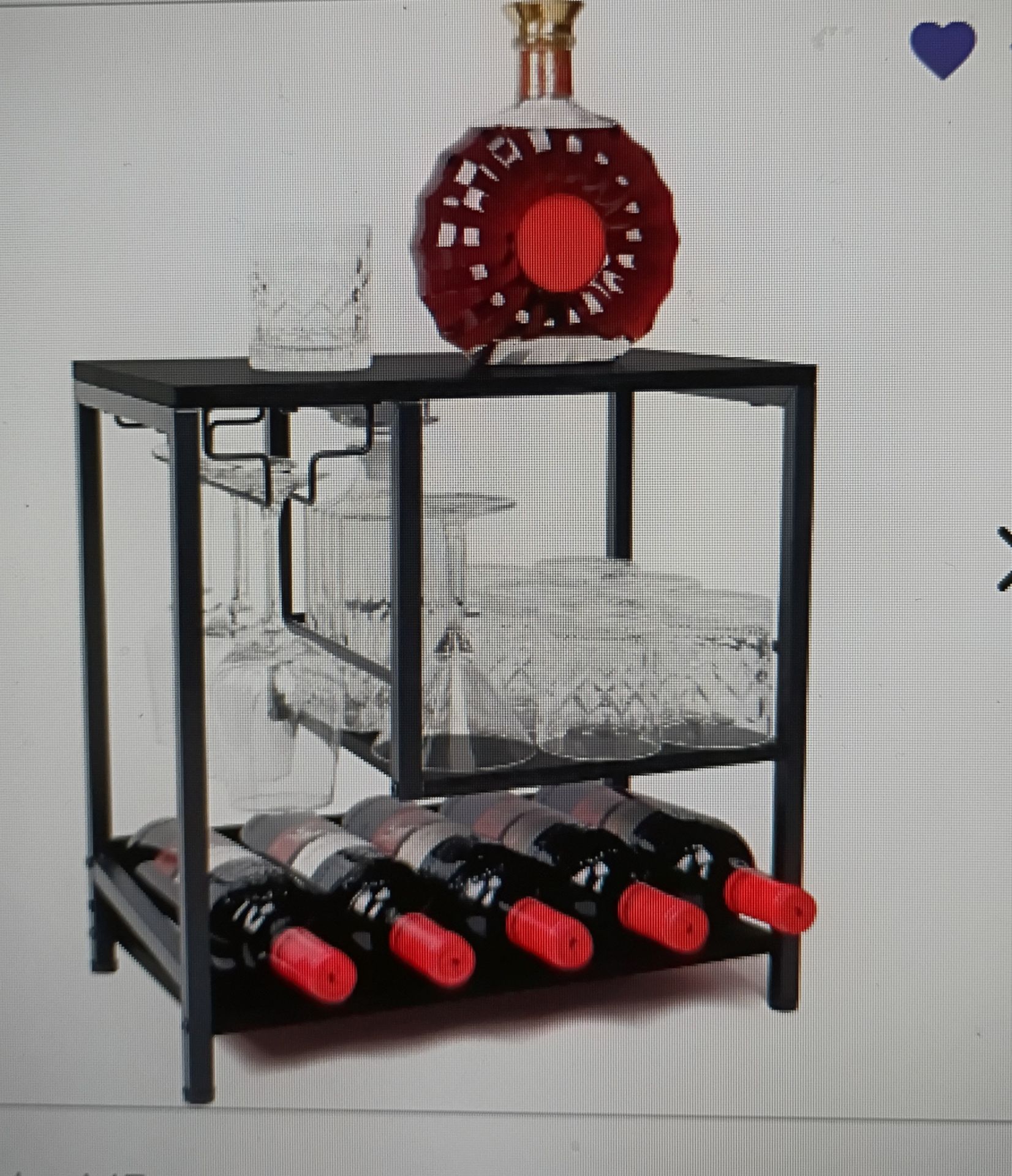Freestanding countertop wine rack and liquor