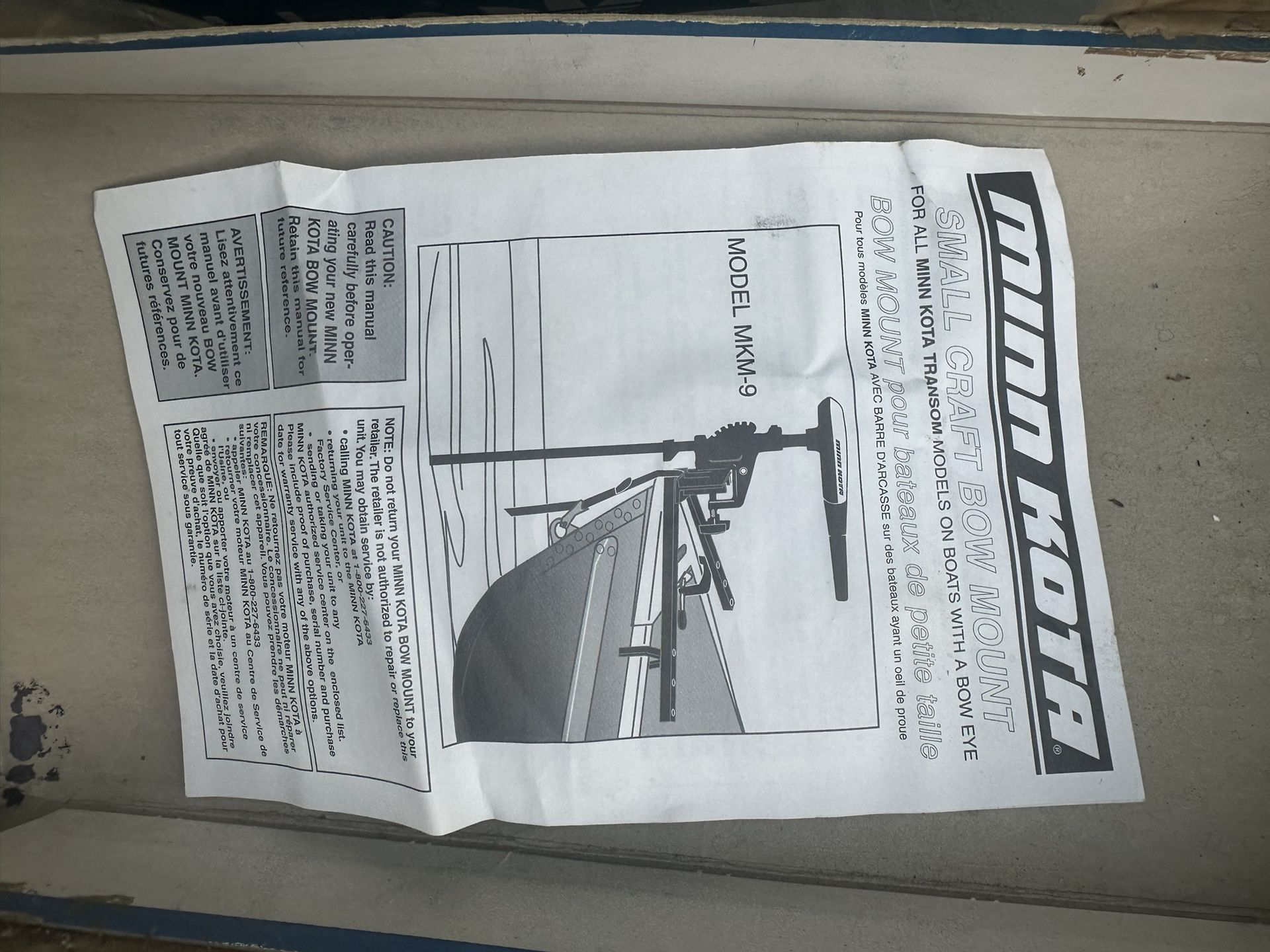 Minn Kota Small Craft Bow Motor Mount
