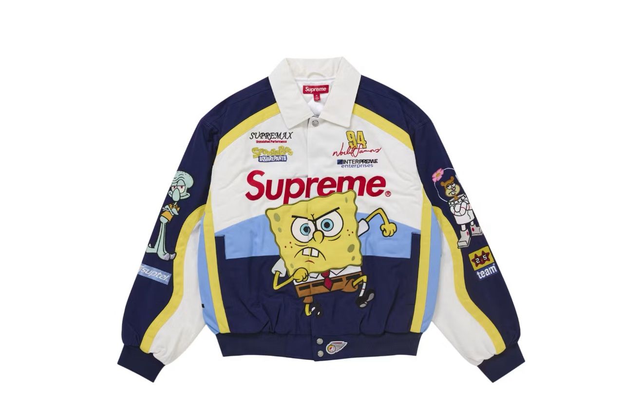 Supreme SpongeBob SquarePants Jeff Hamilton Racing Jacket