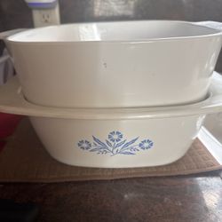 Vintage Corningware 2 Large Casserole And One Kettle