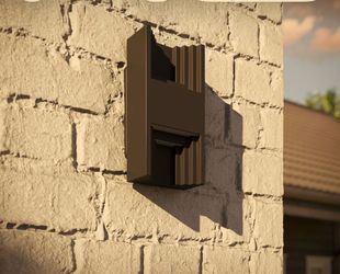 Set of 3 outdoor wall sconces metal