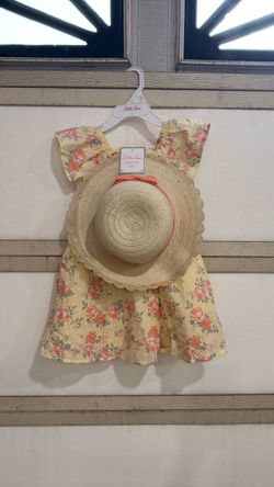 New 3T tea party floral dress with hat