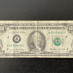 1985 100 DOLLAR BILL VINTAGE