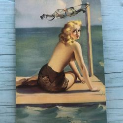 Rare Vintage/Antique Risqué Pin Up Girl 1940s Card/Postcard GC 3.5 x 5.5 USA