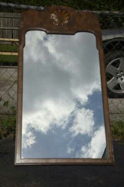 Queen Anne Burl Veneer Mirror by Baker Furniture