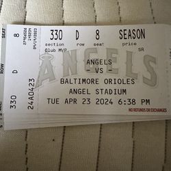 Orioles Vs Angels (4 Tickets Plus Parking) Todays Game 04/23/24