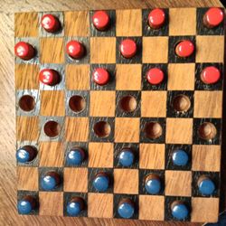 Wooden English Checkers Game