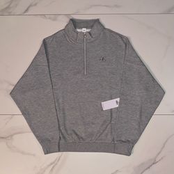Alo Yoga Accolade 1/4 Zip Pullover Sweatshirt Athletic Heather Grey NWT Size Large