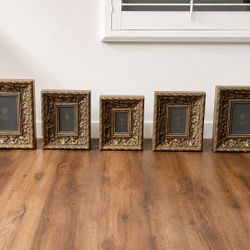 Set of 5 Ornate Antique Gold Picture Frames – Home Decor