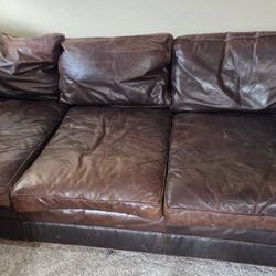 Genuine Leather Restoration Hardware Lancaster Sofa