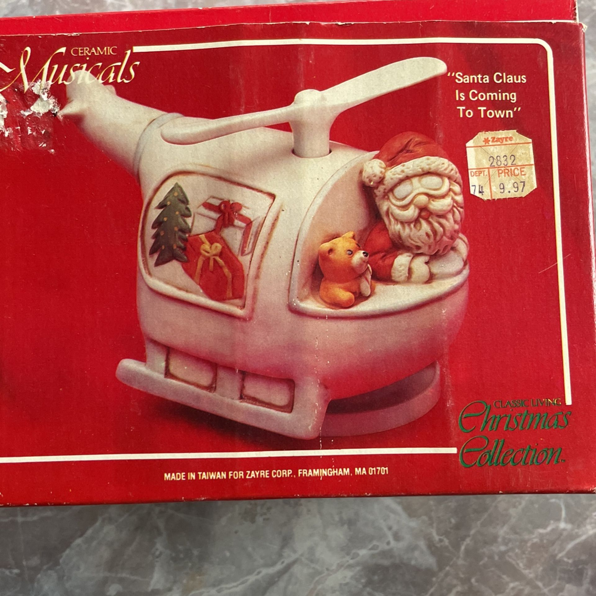 Ceramic Christmas Helicopter 