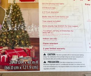 4ft Pre-Lit Artificial Christmas Tree