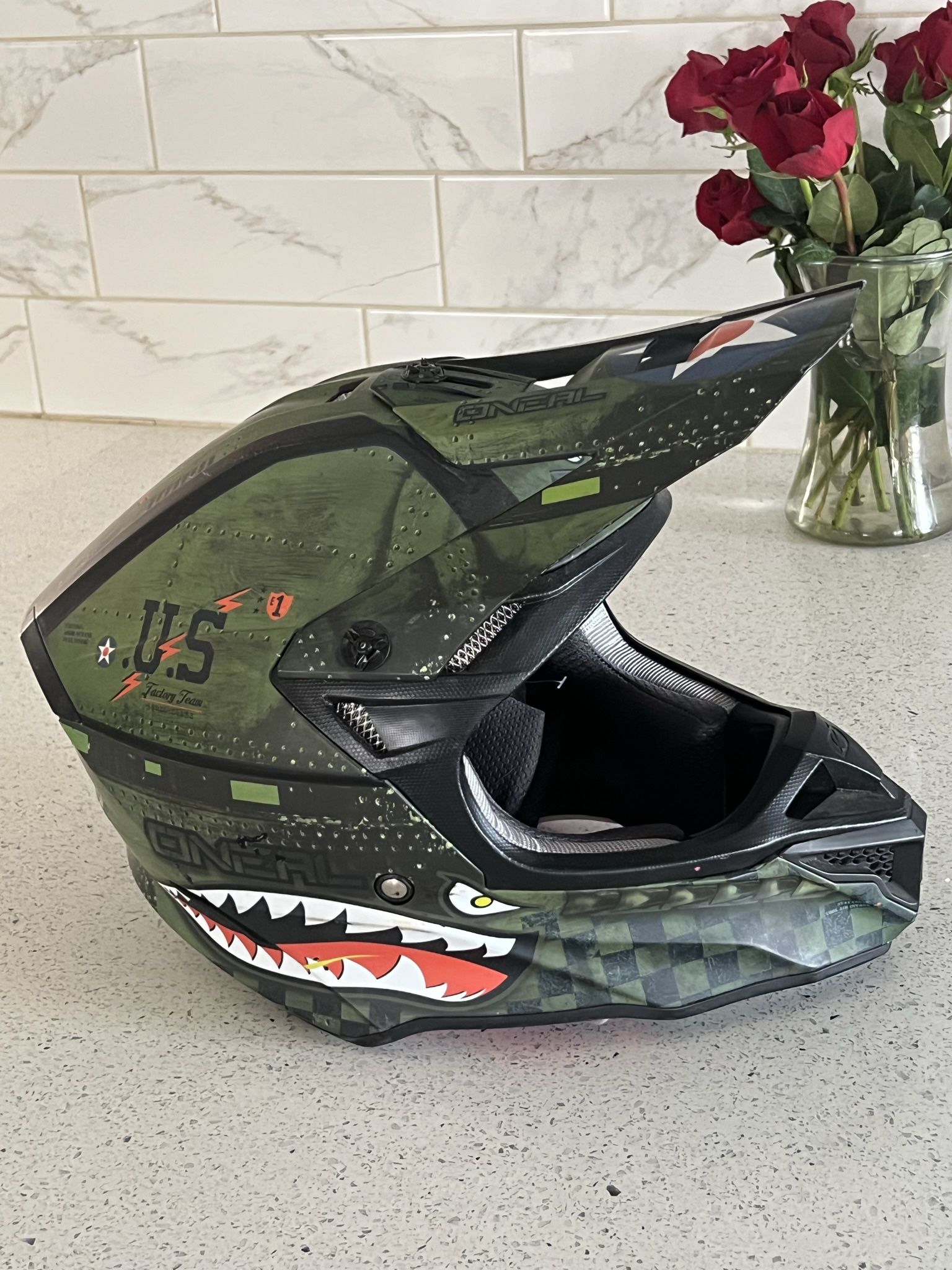 O'Neal 5 SRS Warhawk Helmet - Motocross Dirt Bike Offroad Adult Size XXL