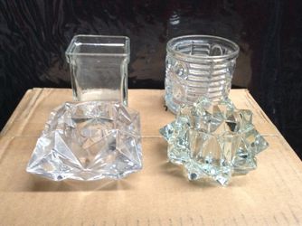 4 Glass Candle Holders