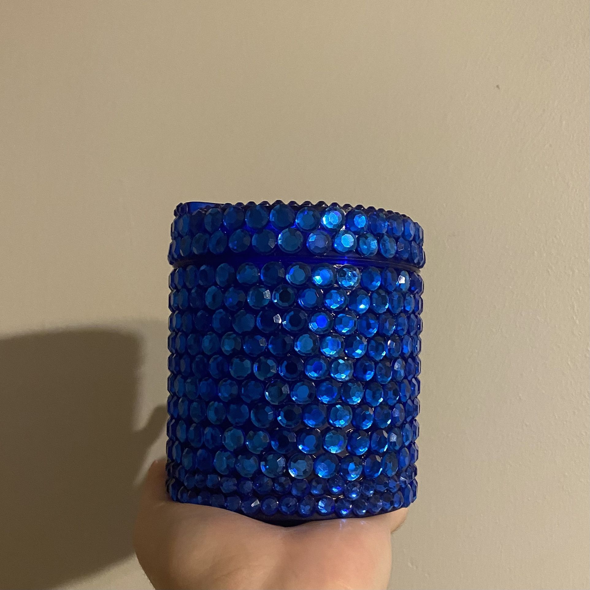 Blue Rhinestone Storage Holder