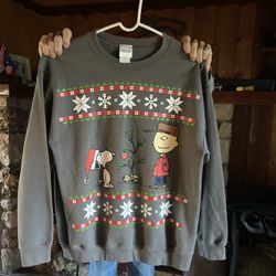 Peanuts Ugly Christmas Sweatshirt Size L  Like New  