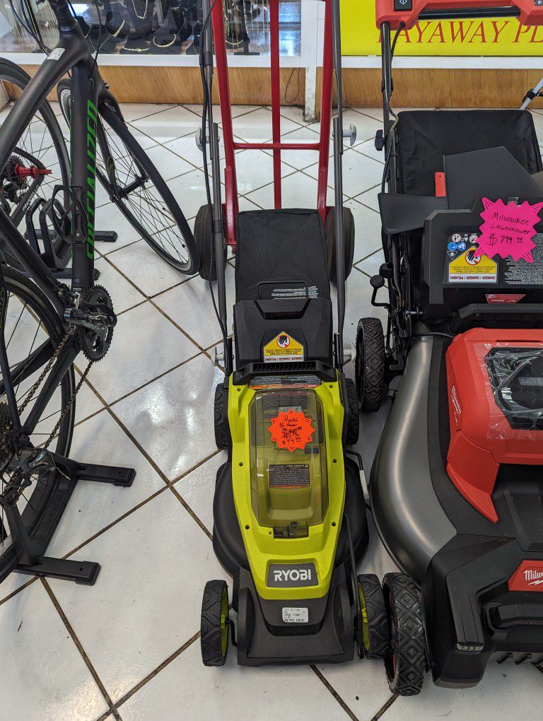 Ryobi Lawnmower With Battery And Charger 