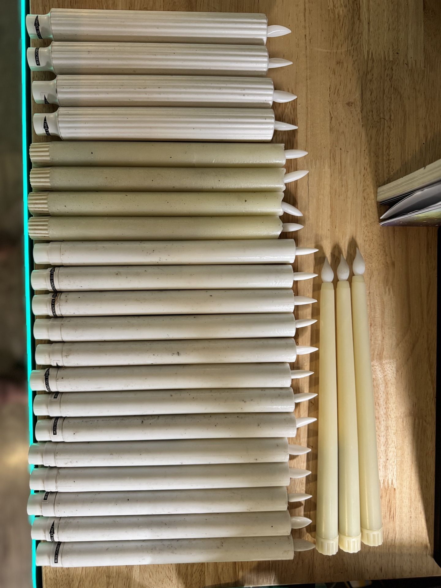 24 LED Real Wax Battery Operated Candles 10”