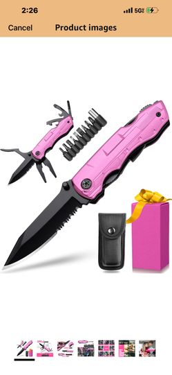 Gifts for Women, Mom, Wife, Girlfriend, Best Friend, Christmas, P-ink Multitool Knife - Gifts for Mom, Unique Gift Ideas for Women, Mothers Day Annive