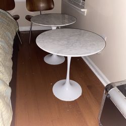 2 Marble Side Tables 