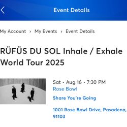 Rufus Du Sol Inhale/Exhale W Tour
