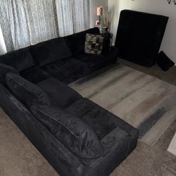 Blue Sectional Living Room Group 