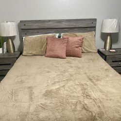 Queen Size Bed & End Table 