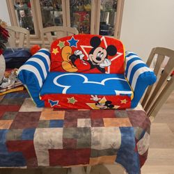 MARSHMALLOW FURNITURE MICKEY MOUSE KIDS 2-IN-ONE FLIP OPEN SOFA SEE DESCRIPTION 