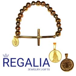 ✨ NEW Handmade Stainless Steel Stretch Bracelet with choice of 3 Pendants - San Judas Tadeo, Virgen de la Caridad del Cobre o San Benito