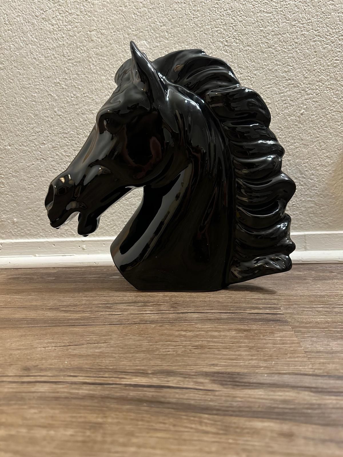 Vintage Horse Head Ceramic Sculpture