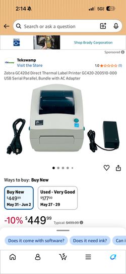 Zebra stickers printer