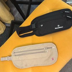Set Of 2 Travel Security Belt Bags