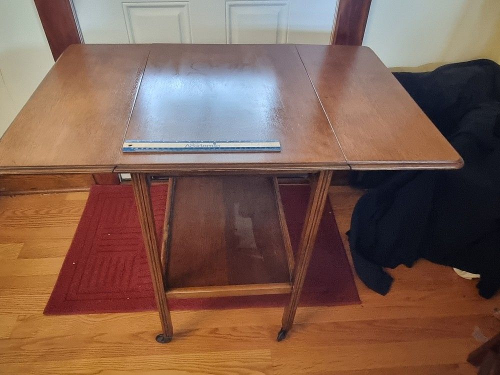 Maple English Tea Cart W Flaps To 36 Inch With Drawer 30x18x24
