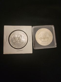 2 Mexico Silver Coin. 900 Silver 1948 And 1960 Nuce