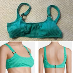 No Boundaries Textured Mint Jade Swimsuit Bikini Top Junior size XL(15-17)