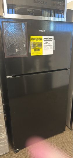 WHIRLPOOL- 21.3 Cu. Ft. Wide Top Freezer Refrigerator with Total Coverage Cooling - Black (Warranty Available)