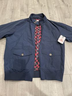 Vans X Baracuta England Chore Coat Mens XL Checkerboard Harrington Navy $400