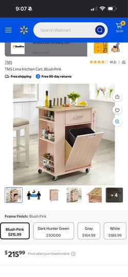 Pink Kitchen Cart