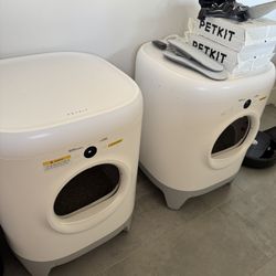 2 PETKIT Self-Cleaning Litter Boxes + 2 Bags of Cat Litter