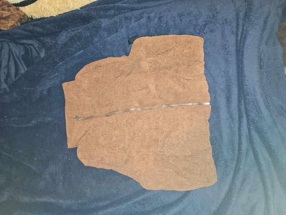 Large Brown Puffer Vest Jacket