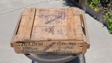 Russian Soviet Era Wood Ammo Crate