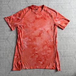 Lululemon Athletica Men’s Tie Dye Orange Always Agile Short Sleeve Shirt LARGE