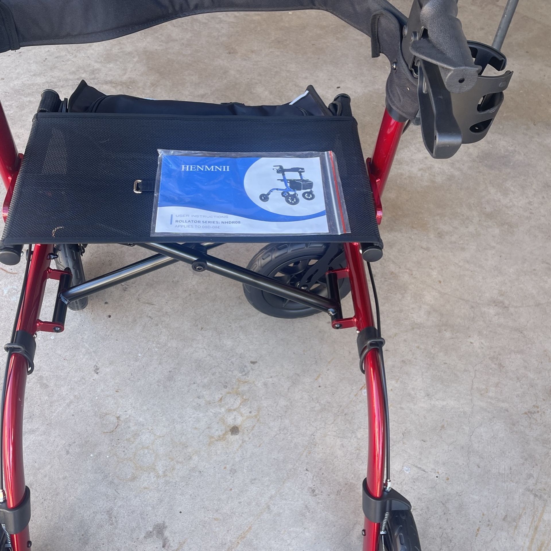 Henmnii Rollator Walker With Seat For Seniors, All Terrain Walker With 10inch Front Rubber Wheels, Lightweight Foldable Aluminum Walkers,All Products : American Fashion Style Bags On Sale