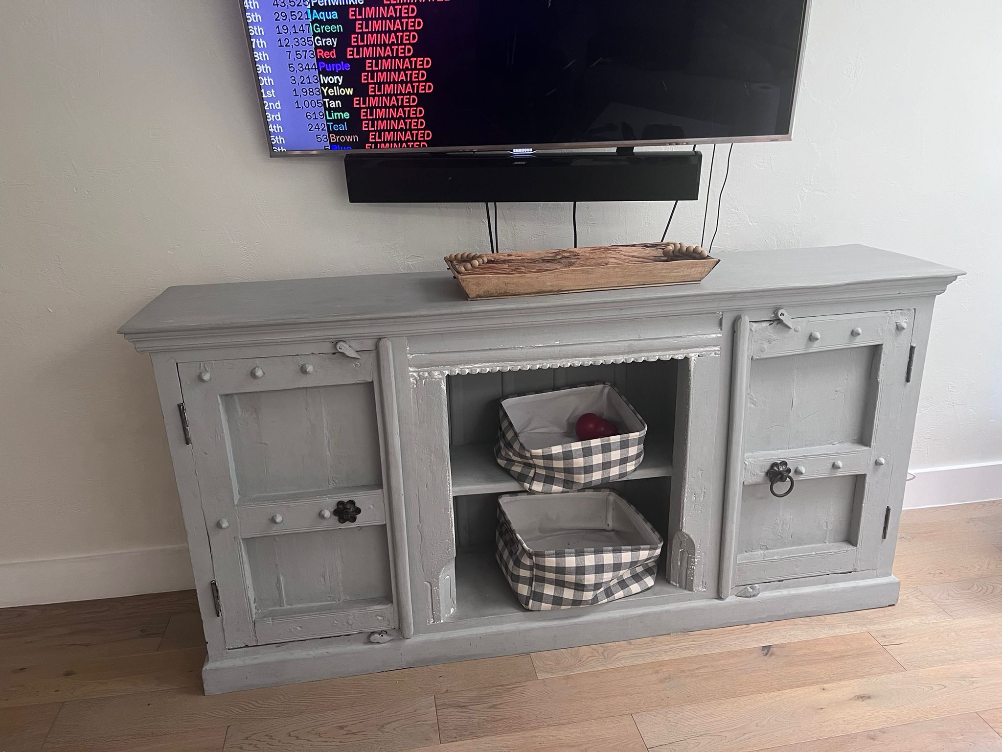 Console Table With Storage - Gray