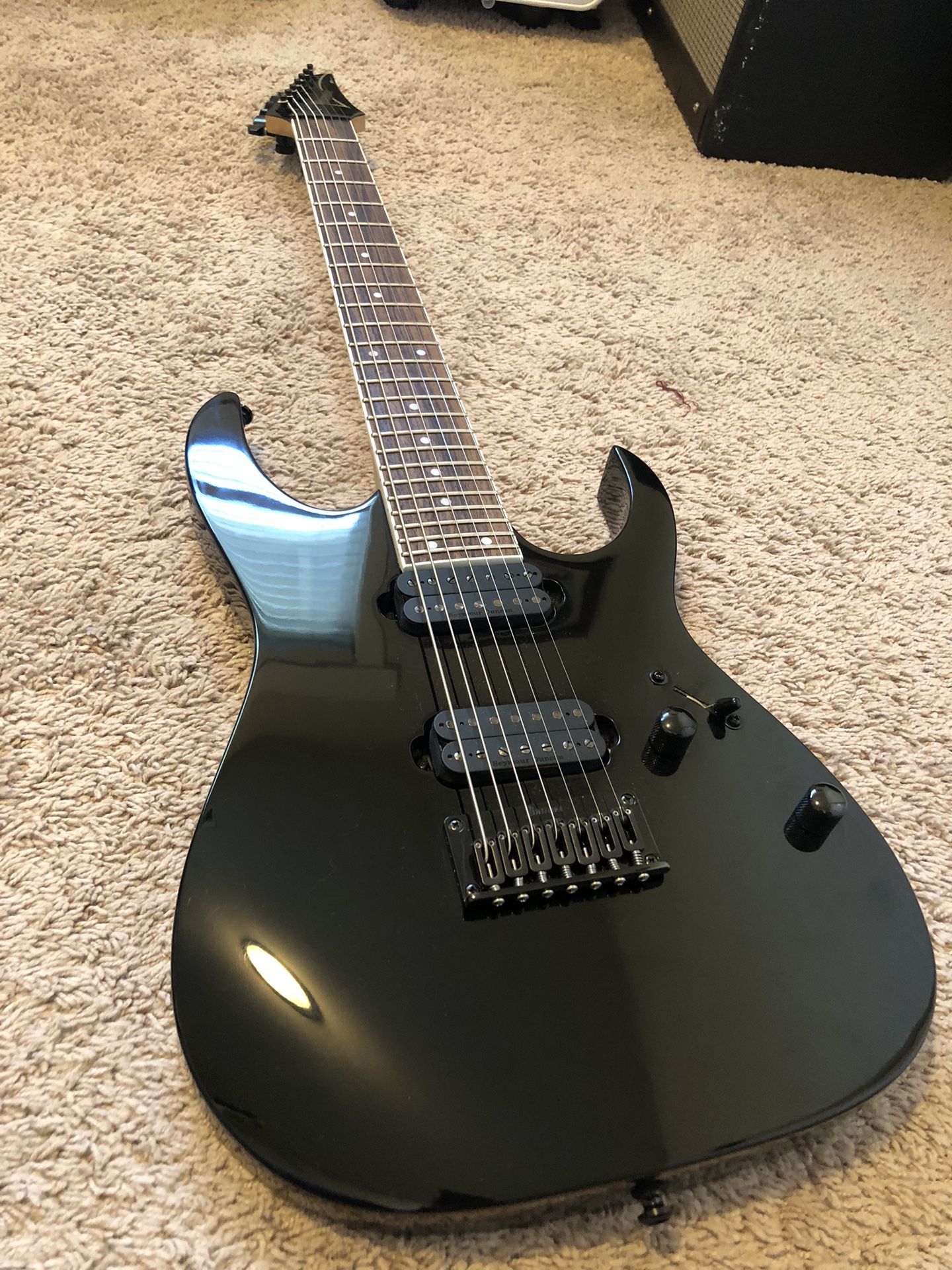 Ibanez Rg7321 Black 7 String Guitar With Seymour Duncan...