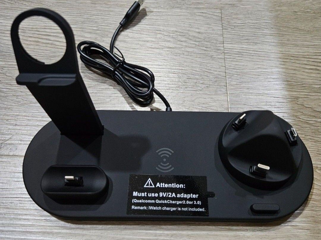 Wireless Charging Station, Compatible for AirPods Pro/iPhone/iWatch Series, 4 in1 Qi Fast Wireless Charger Stand Dock 