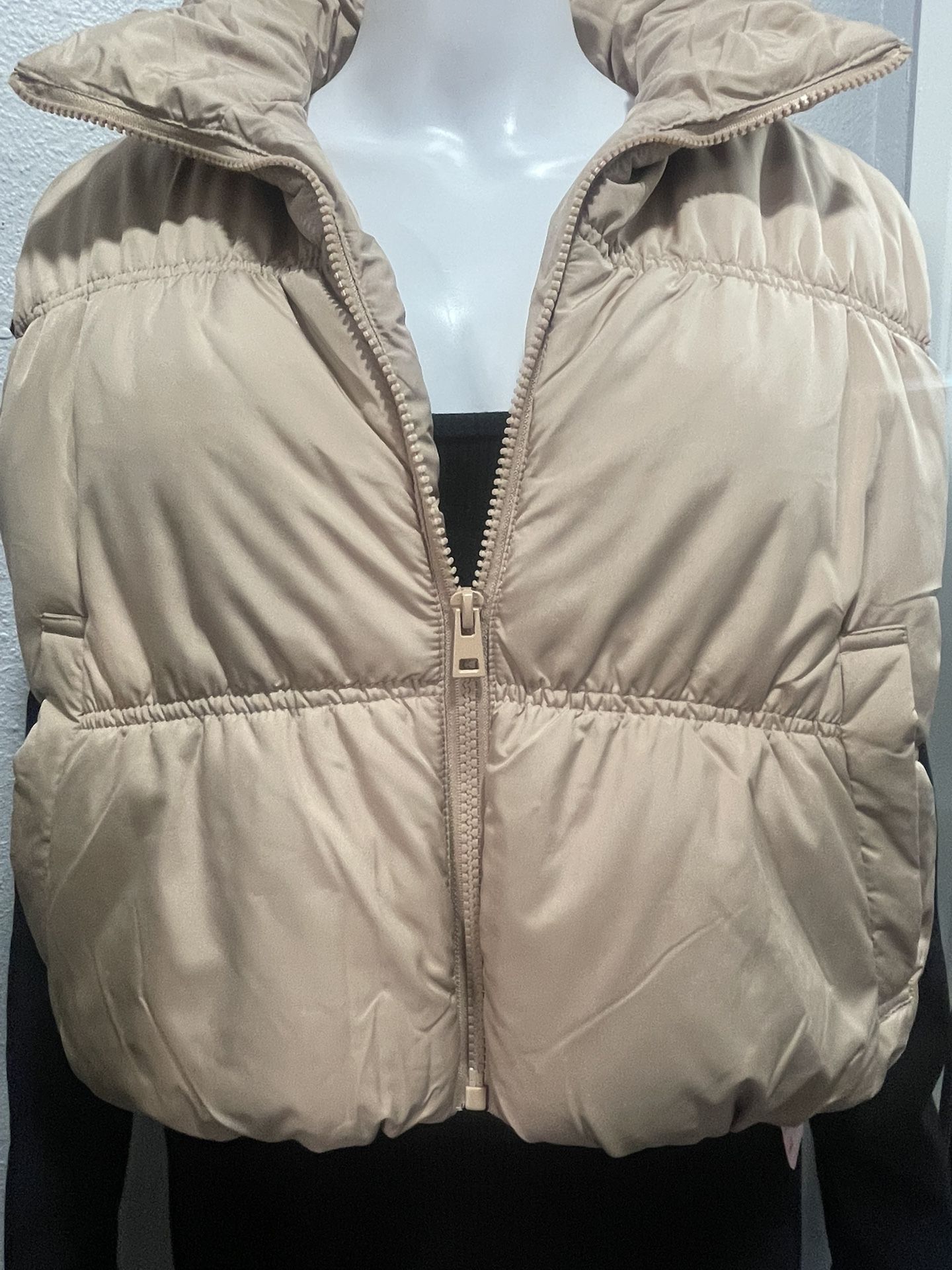 Khaki Puffer Vest Jacket 