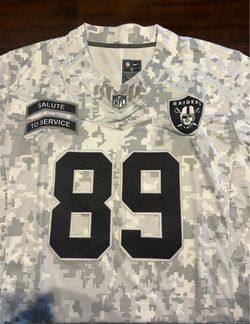 LAS VEGAS RAIDERS BROCK BOWERS ARCTIC CAMO JERSEY STITCHED