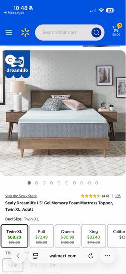 NEW Sealy Dreamlife 1.5” Gel Memory Foam Mattress Topper – Twin XL – Sealed in Box
