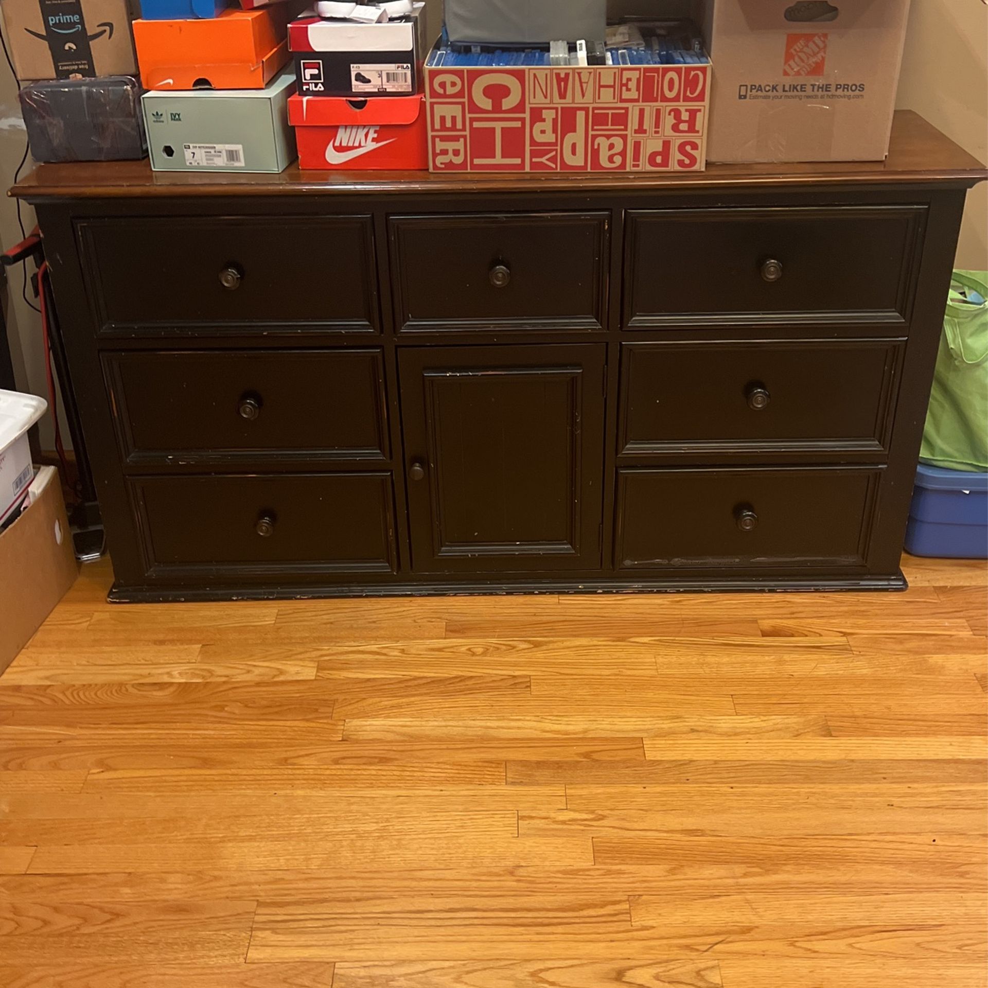 Bedroom Dresser 7 Drawer Black